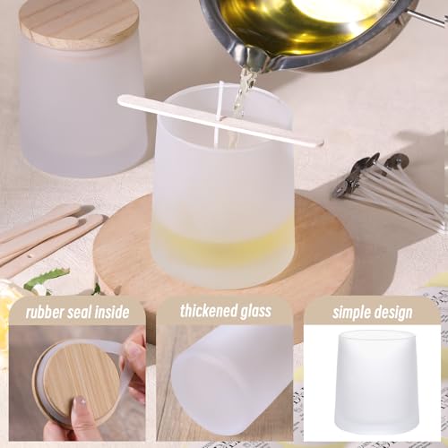 DARJEN 12 Pack Frosted White Candle Jars for Making Candles- 9 OZ Empty Glass Candle Making Jars with Making Kits, Candle Making Supplies Candle Containers for Home DIY & GIFS by DARJEN - Used condition - Image 3