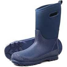 DKSUKO All Weather Kids Rubber Rain Boots for Boys and Girls ,Waterproof Insulated Neoprene Mud Boots,Winter Snow Boots with Handles