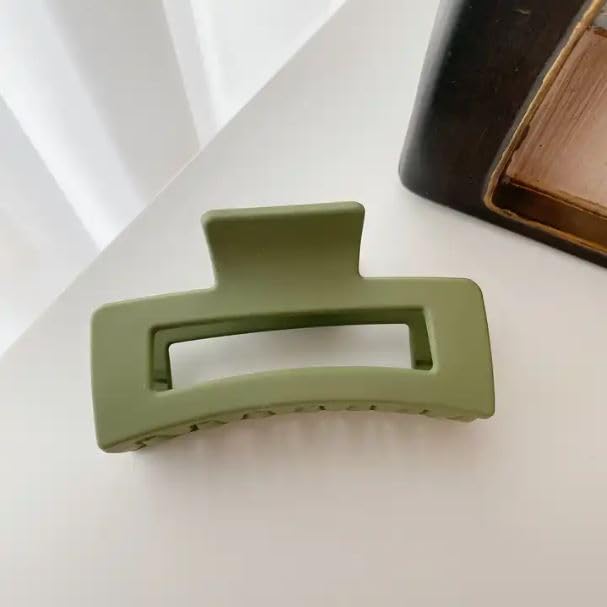 Hair Claw Clips for Women, 3.5 Inch Matte Big Claw Clips Strong Hold Non-Slip Barrettes Rectangular Hair Clips for Long Thin Thick Hair (PACK OF 8) (BIG_MULTI_RECT_8_HC)