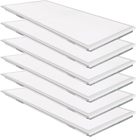 WEIZE (6 Pack 2x4 FT LED Flat Panel Troffer Light, 30/40/50W 3-Wattage Selectable, 5000K Recessed Back-Lit Drop Ceiling Light, 0-10V Dimmable Lay in Fixture for Office Cover