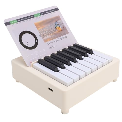 Calendrier de piano 2025 blanc avec lumières RVB pour bureau design