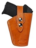 Barsony Saddle Tan Leather Belt Clip Holster for Bersa...