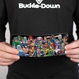Buckle-Down Męski składany portfel DC Villains Bi-Fold, wielokolorowy, 10 cm x 8,9 cm, wielobarwny, 4.0" x 3.5"