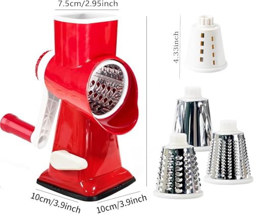 KalraMay Rotary Cheese Grater w/ Handle & Stainless Steel Drum - image 6