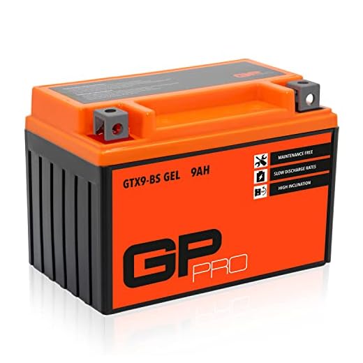 GP-PRO GTX9-BS - Batería de arranque para scooter y motos, 12V, 9Ah, parecido a YTX9-BS / 50812, sin necesidad de mantenimiento