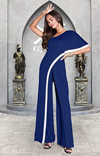 Image of KOH KOH Womens 2026 One Off Shoulder Asymmetric Long Pant Jumpsuit Romper