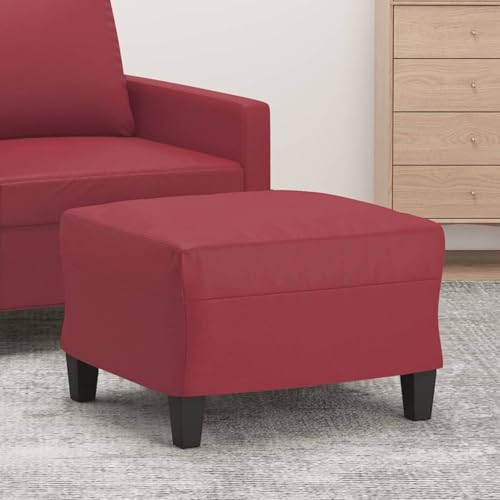 Homgoday Reposapiés de Cuero sintético Rojo Tinto 60x50x41 cm Otomana Tapizada Taburete bajo taburetes Exterior