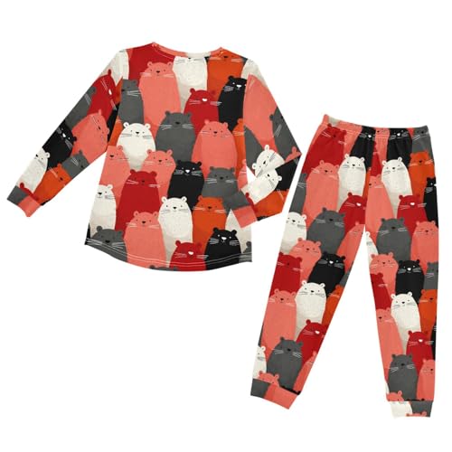 Colorful Hamster Pattern Print Soft Pajama Set for All Seasons,Breathable Pjs Long Sleeve Sleepwear,Comfy Loungewear 2 Piece Underwear Set 3T2