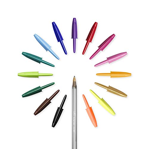 BIC Cristal Multicolour Bolígrafos Punta Ancha (1.6 mm) – Colores Surtidos, Bolsa de 20+7 Unidades, ideal para dibujos y anotaciones, Multicolor