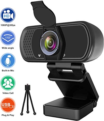JOJOHO 1080P Full HD Live Streaming Webcam with Stereo Microphone, Plug and Play
