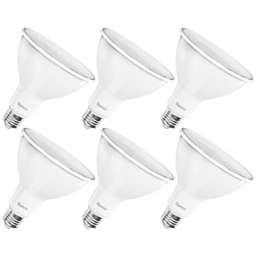 Sunco 6 Pack Outdoor Flood Light Bulb LED PAR38,...