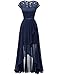 Bbonlinedress Women's V-Neck Wedding Guest Dress Hi-Lo Floral Lace Mother of The Bride Cocktail Prom Party Formal Dress Navy XS