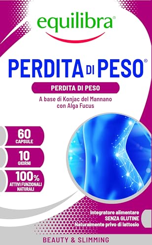 Equilibra Integratori Alimentari, Integratore a Base di Fibra di Konjac e Alga Fucus, per Normale Metabolismo e Normale Funzione Tiroidea, Senza Glutine, 60 Capsule