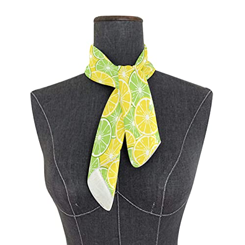 OTVEE Tropical Fruits Lime Lemon Bandana, 23.6 inch Satin Square Scarf Headband Kerchief for Women3