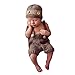 TinaDeer Neugeborenes Baby Photography Requisiten Anzug häkeln Strickmütze Hose Set Foto Requisiten Outfits für 0-4 Monate Jungen Mädchen Fotografie schießen (Khaki, Freie Größe)