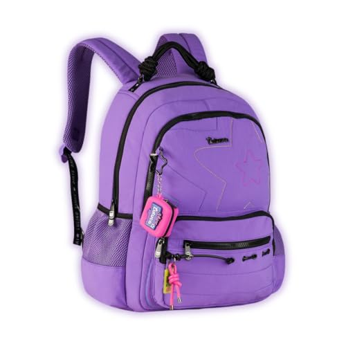 Mochila Luluca de Costas Escolar Juvenil Infantil Meninas, Cor Lilás