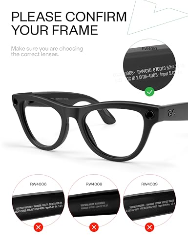 Image of Mryok Replacement Lenses Compatible with Ray-Ban Meta Skyler RW4010 52mm / Gen 2 RW4014 52mm Smart Glasses, HD Polarized