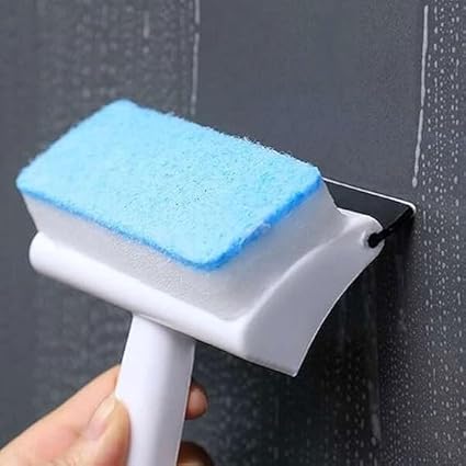 Seafront 2 in 1 Glass Wiper Cleaning Brush, Household Cleaner Mirror Grout Tile Cleaner Washing Pot Brush Double-Sided Glass Wiper Bathroom Wiper Window Wiper