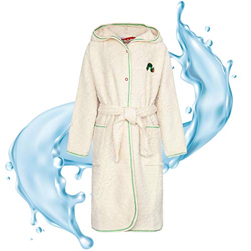 Smithy | Bademantel Kinder Mädchen Junge | Raupe Nimmersatt | BIO Baumwolle Frottee | Produktion Europa, Gr. 98/104 Cover