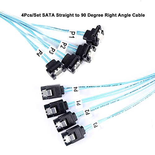 Adcaudx Sata-Iii Cable:1M 4Pcs/Set-Sata Cable 90-Degree Right-Angle Sas/Sata-6Gbps Cable Replacement For Server-Raid Sdd Hdd Cd Dvd Drives (3.3Ft) #TOP2