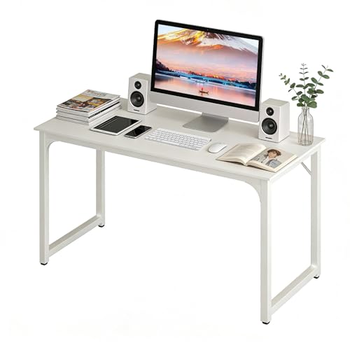 Image of BestOffice Computer Desk,Home Office Desk, Modern Simple Style for Home Office Study Writing (White, 39 Inch)