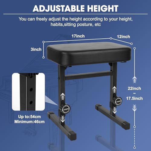 image for Ramzi Piano Bench Adjustable Height，Piano Stool Keyboard Bench Adjus