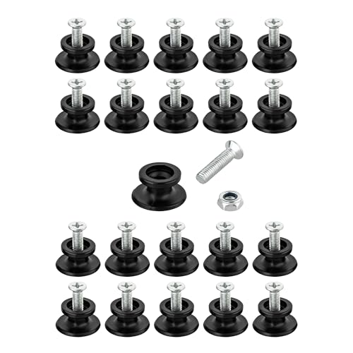Lot de 20 boutons de bâche avec vis et écrous - Boutons ronds - Crochets de bâche pour remorque, ridelle, filet, corde - Crochets en plastique