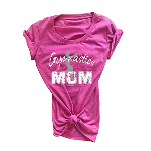 Running On The WAll Gymnastics MOM - Gift t-Shirt for Gymnastics Moms - Gymnastics tee Apparel (Large, Pink)