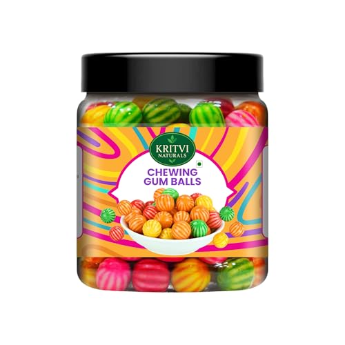 KRITVI NATURALS Chewing Gum Balls | Colorful Candy Treat for Kids & Adults | Long-Lasting Chewy Gum | Candies and Mouth Fresheners | Party, Gifting & Daily Enjoyment