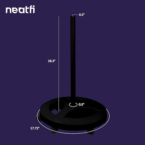 Miniatura 6 de Neatfi Lámpara de aumento súper LED de 5 pulgadas, 1,200 lúmenes, paquete de soporte de suelo con 6 ruedas base giratoria (negro)