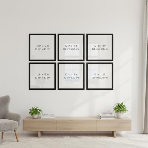 Image of kotart Photo Frame For Wall | Aesthetic Collage Picture Frames For Wall Decor | Rectangular Photo Frames For Home Decor Office Livingroom Bedroom | Pack of 6 (12X12 inch)