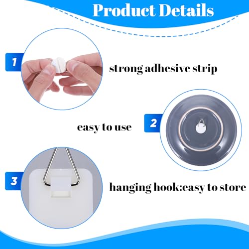 Image of Grevosea 12 Pcs Wall Plate Hangers, Adhesive Picture Hangers Frame Hangers Without Nails Picture Hanging Hooks Plate Holders for Displaying Decorative Plates and Wall Art (Round, Square)