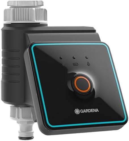 Gardena Bluetooth Smart Water Control Timer, Black, Digital Faucet Irrigation Controller