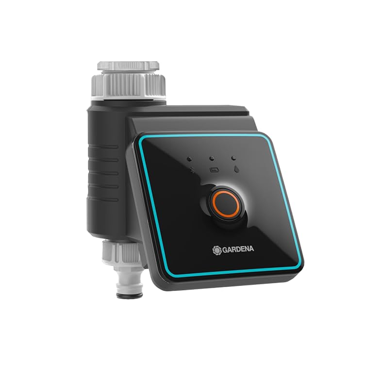 Gardena Bluetooth Smart Water Control Timer, Black, Digital Faucet Irrigation Controller