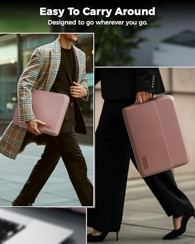 Image of FEDUS ORO Premium Vegan Leather Laptop Sleeve Bag Case 14 inch, Shockproof Office Laptop Cover Pouch Carrying Bag with Accessory Pocket & Handle for MacBook, HP, Dell, Lenovo, Asus for Men & Women