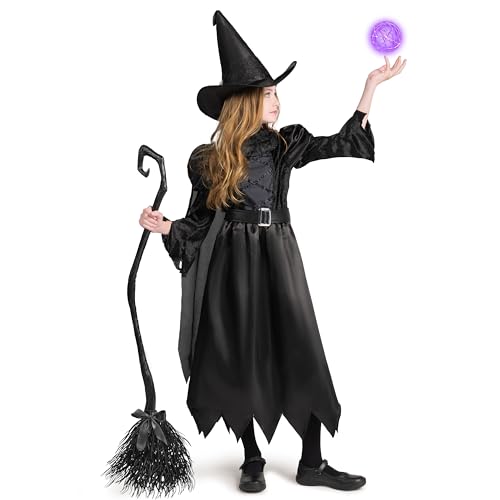 Disfraz de Bruja Negra para Niñas, Halloween miniatura 4