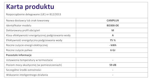 CAMPLUX BD300-DE 11 Liter Gasdurchlauferhitzer Indoor, Gasdusche Niedrige NOx/ErP für Küche/Bad, 50mbar, LPG, 3V, 22kW