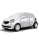 Halbgarage Autoabdeckung Wasserdicht Passend für Smart Forfour 2014-2021, Atmungsaktiv Autoplane Regen Sonne Schnee Auto Abdeckplane Abdeckung Silber