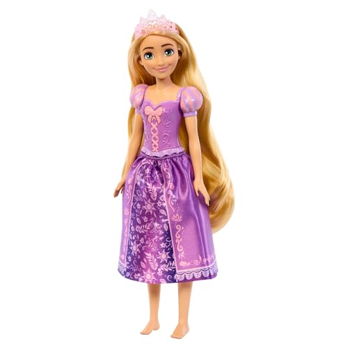 Mattel Disney Muñeca Rapunzel Cantante con Traje icónico y canción ¿Dónde está la Vida Real? » de la película Rapunzel de Disney en Cuatro Idiomas: Inglés, Francés, Alemán, Italiano, JDC24