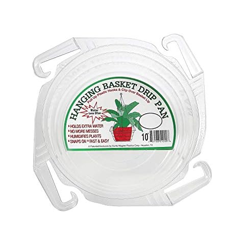 Curtis Wagner 10" Clear Hanging Basket Drip Pans (10-Pack) Cover