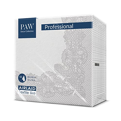 PAW Servietten aus Airlaid. 40 x 40cm. 50 Stück. HoReCa. Tischdekoration. Klassik und Eleganz, Ornamente, Rahmen, Gold. Die perfekte Tischdekoration für wichtige Anlässe Cover