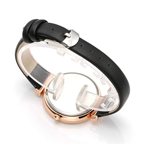 Top Plaza ATPUS69120 Womens Ladies Classic Simple Leather Analog Quartz Wrist Watch Rose Gold Case Arabic Numerals Casual Dress Watches thumb #5