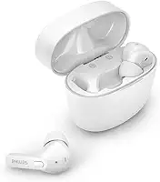 PHILIPS Fone de ouvido sem fio TWS bluetooth com microfone, formato em haste, IPX4 e energia para 18 horas totais na cor branca TAT2206WT/00, padrão