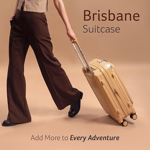 Image of Acer Brisbane Suitcase, 20 inch Cabin, with 360 Degree Spin 8 Wheels, Double TSA Lock, Dual Opening (Top and Mid), Expandable, Recycled Polyseter Material, Gold Coast