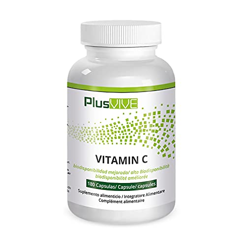 Plusvive - Vitamina C natural con bioflavonoides y matriz de biodisponibilidad, 180 cápsulas Cover