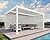 PURPLE LEAF Outdoor Louvered Pergola 12' x 16' White Aluminum Pergola with Roller Blinds Adjustable Rainproof for Patio Backyard Garden, 1 Long Side and 1 Short Side