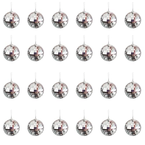 24 Stück Mini Discokugel Deko,3cm Disco Kugel,Deko Discokugel...