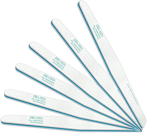 Umanitesy 6PCS Limes à Ongles Professionnelles,Double-face Lime Grain 100/180 Lavable lime a ongles pour salon de manucure et maison,Animaux Domestiques, Maison Blanc Cover