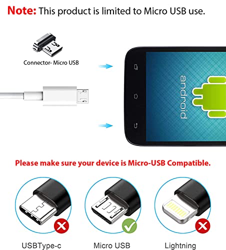 Spater Micro Usb Sync Cable For Samsung, Htc, Motorola, Nokia, Android, And More (5 Pack) (Black) #TOP1