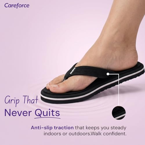 Image of Careforce Flip Flops for Women Daily Use, EVA Cushioned Anti-Slip Sliders & Flip Flops Arch Support Chappal for Daily Comfort & All-Day Footwear for Women, Softstep